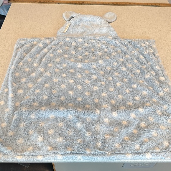 BLANKETS & BEYOND blue White Dots Hooded long ears dog BABY BLANKET Hood Plush - Picture 9 of 11